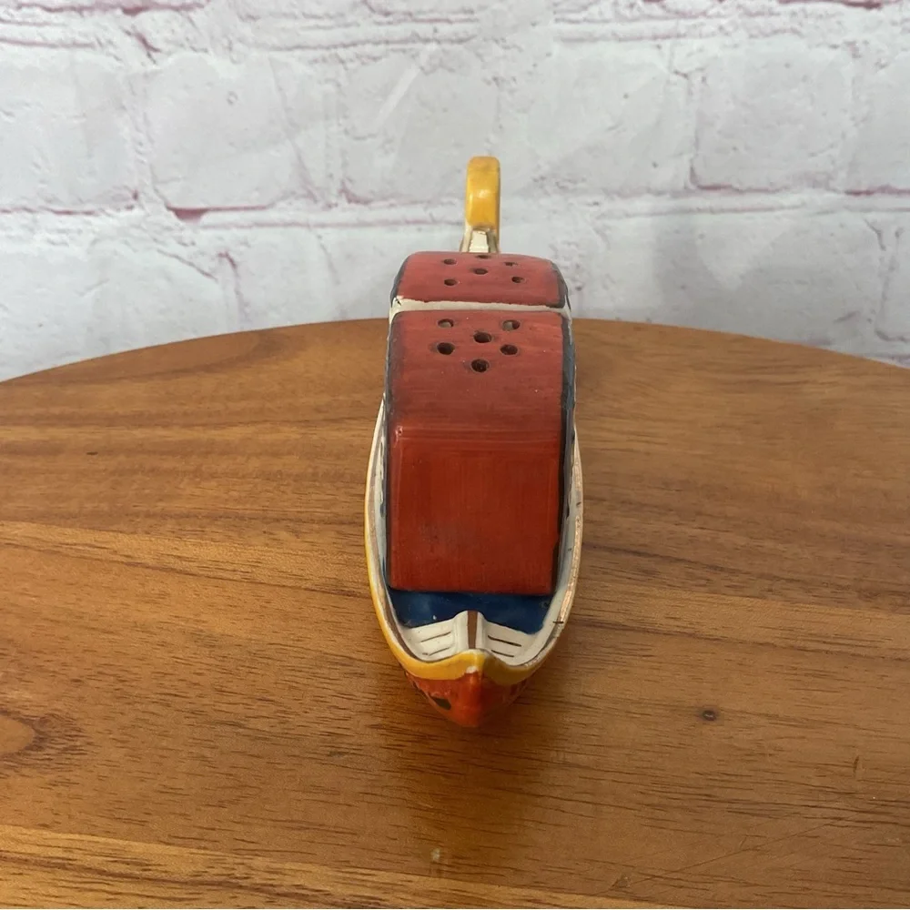 Vintage Japanese Boat Ceramic Salt and Pepper Shaker Pair